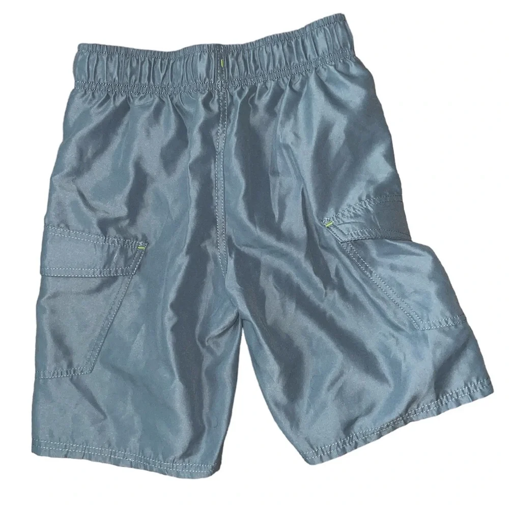 Old Navy Gray Swim Shorts w/ Lime Green Accents
